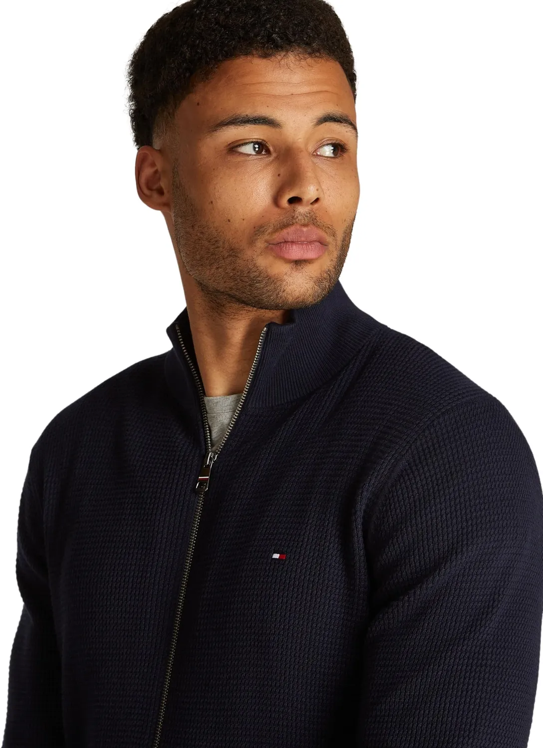 Tommy Hilfiger Refined Structure Zip Thru felpa uomo cotone bio
