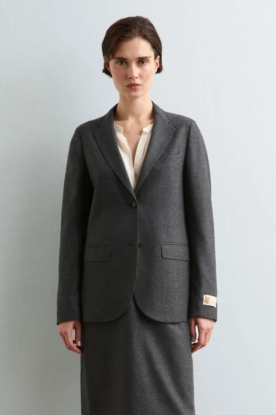 Massimo Alba TOLOSA giacca dark grey in flanella lana
