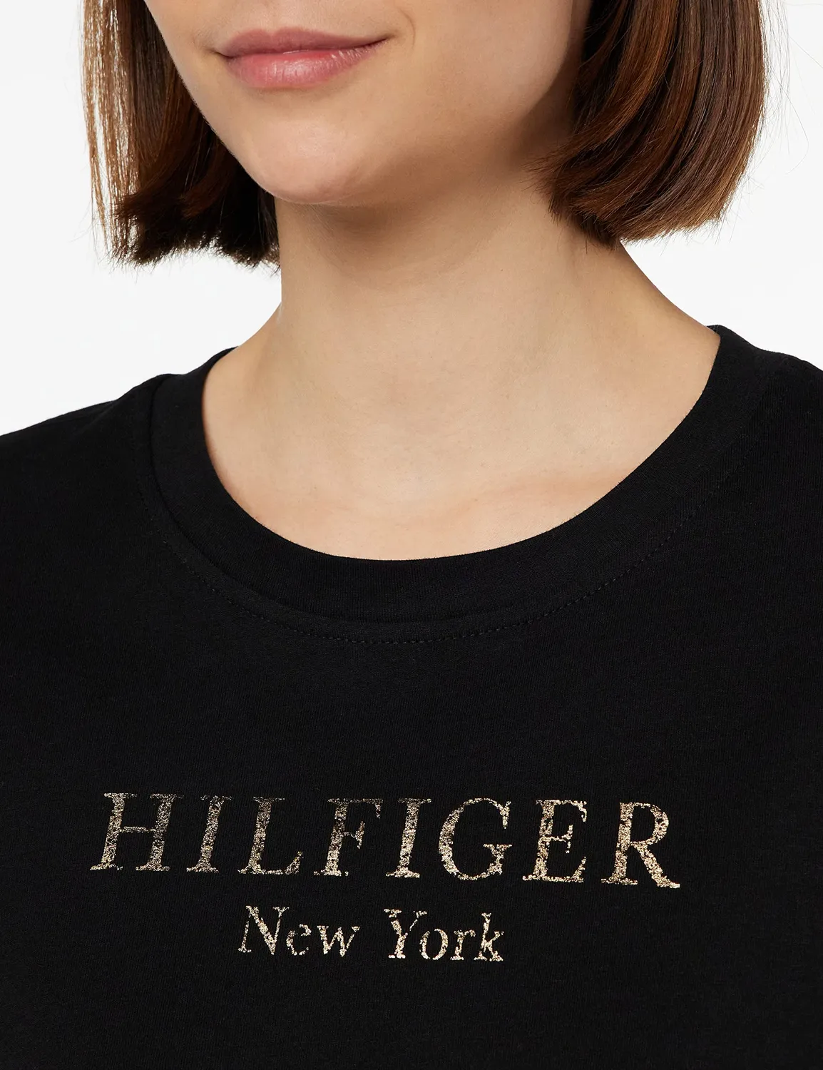Tommy Hilfiger Reg Foil Hilfiger top donna maniche corte XS