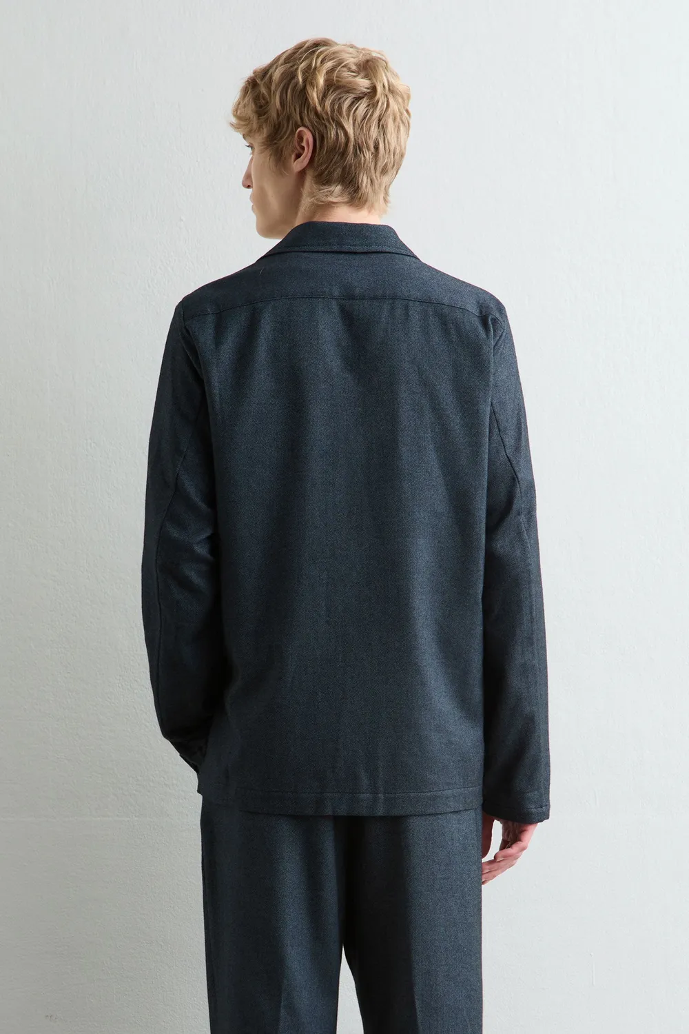 Massimo Alba Florida camicia uomo blu cotone
