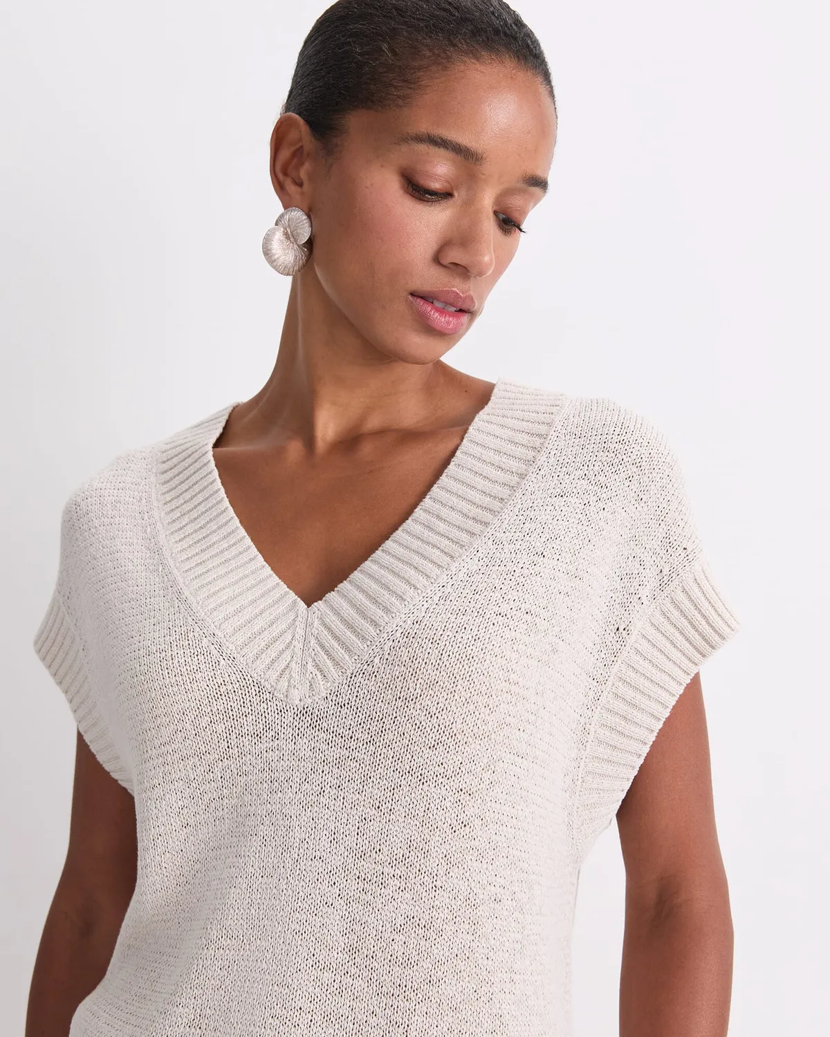Sportscraft Josie canotta scollo V filato treccia