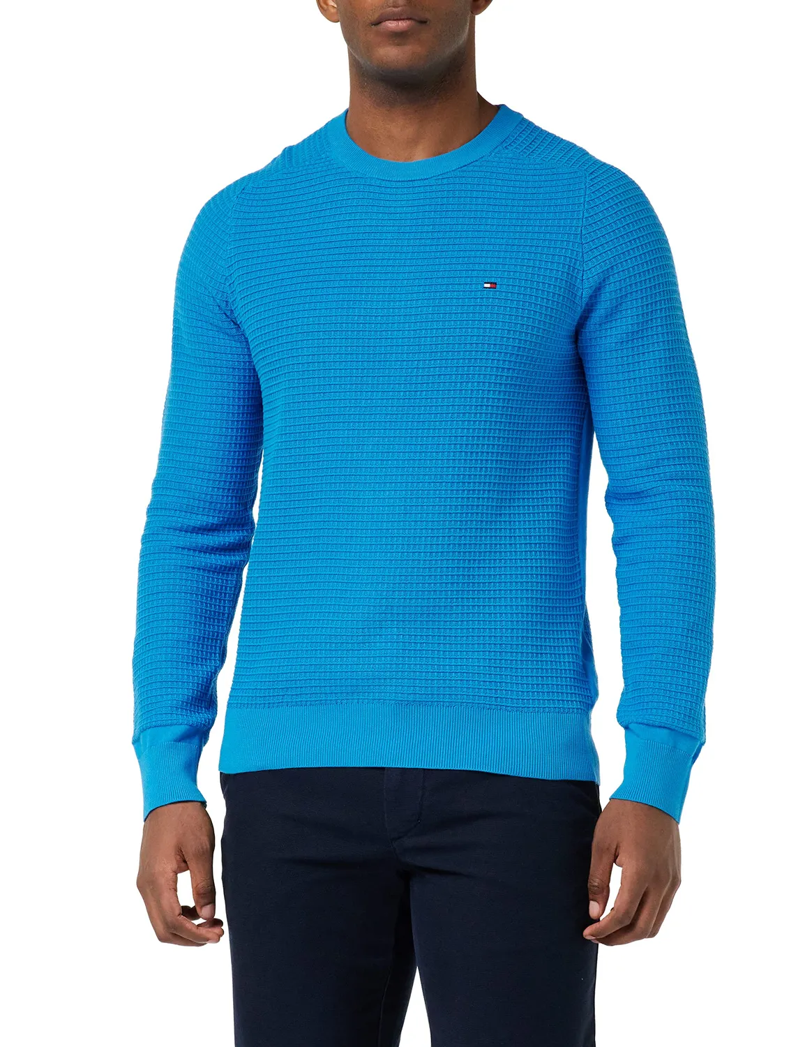 Tommy Hilfiger pullover girocollo uomo blu cotone