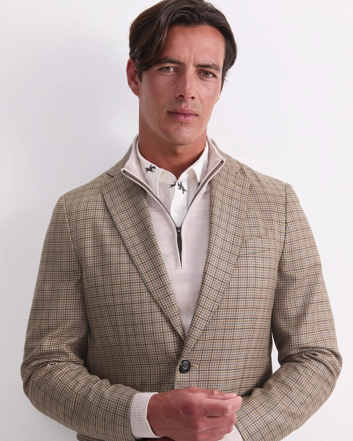 Sportscraft Check 208131 blazer uomo 36-48 misto lana seta