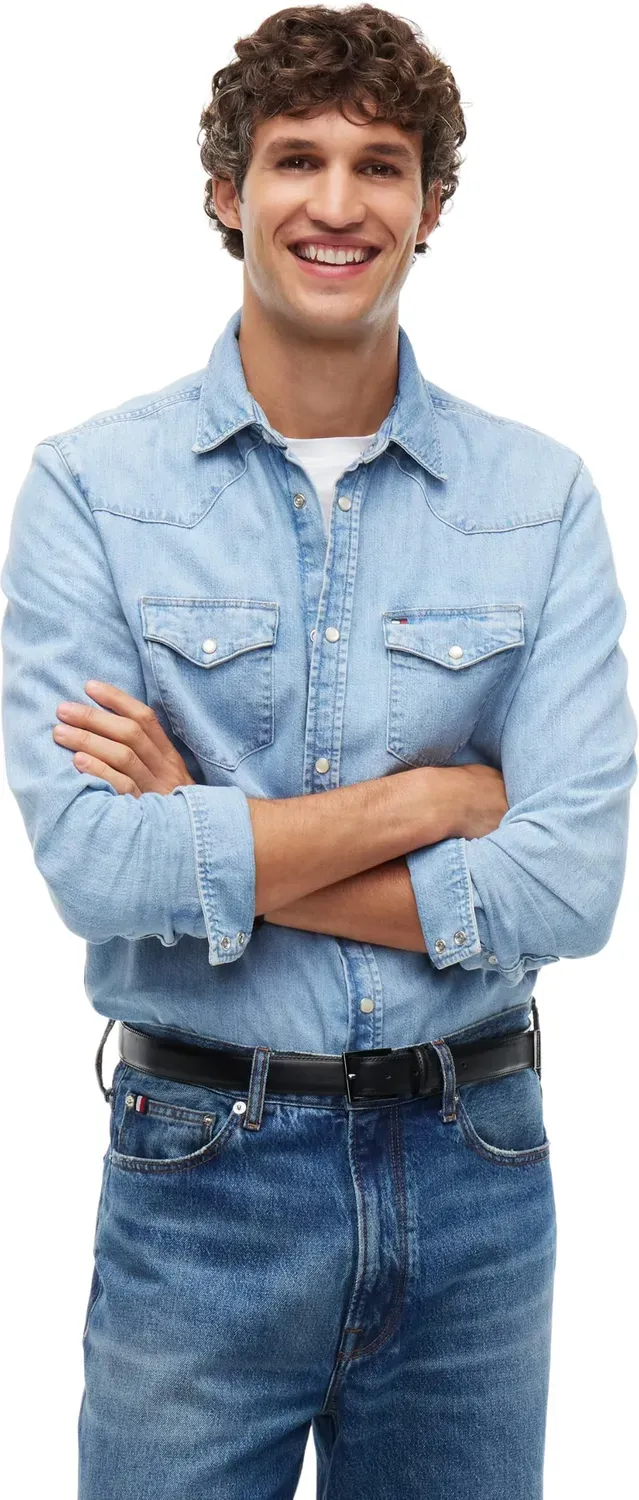 Tommy Hilfiger MW0MW44983 camicia denim uomo L cloudy blue