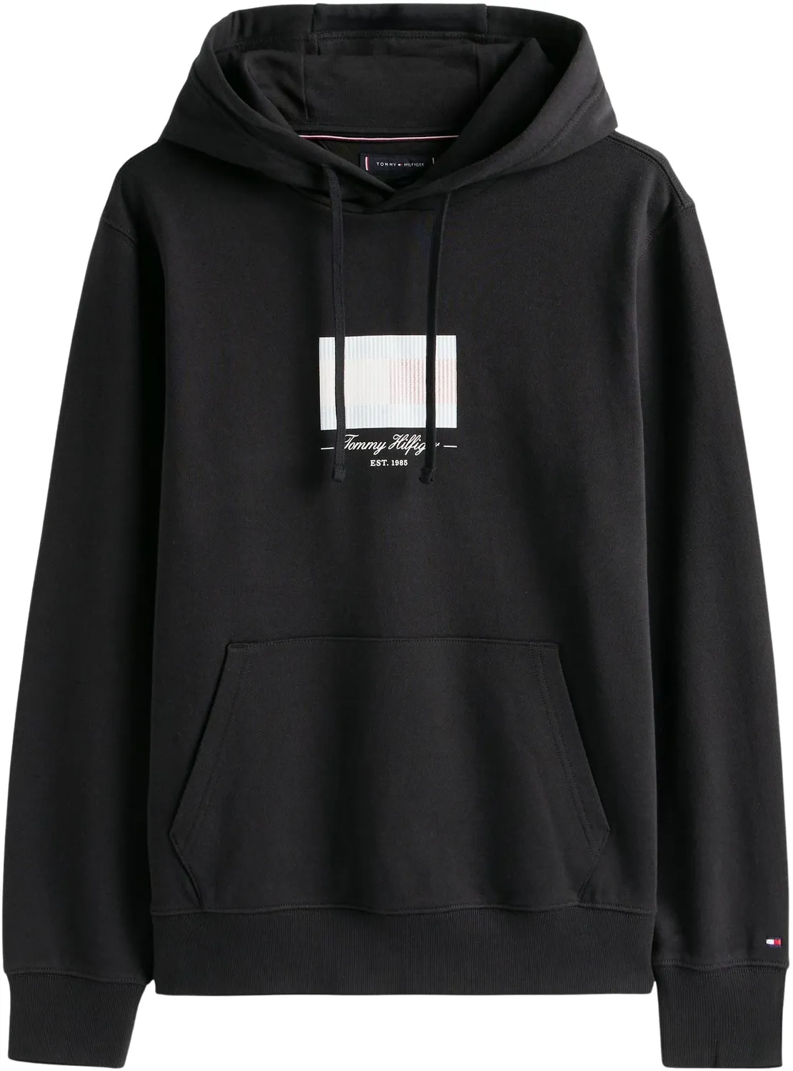 Tommy Hilfiger Ithaca Flag Felpa Cappuccio Uomo L Nera Cotone