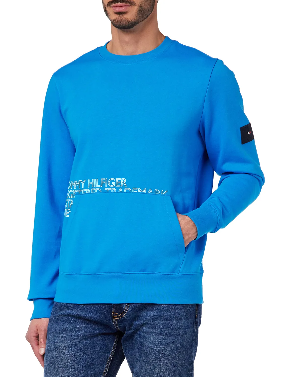 Tommy Hilfiger Badged Graphic Crewneck felpa uomo girocollo