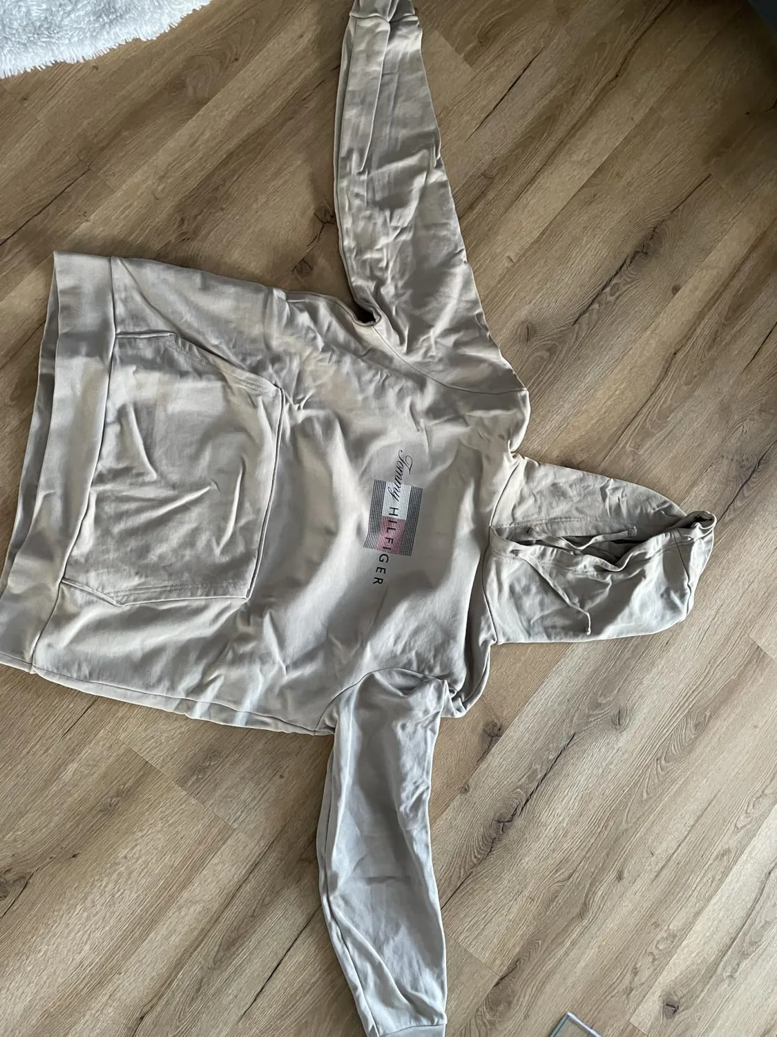 Tommy Hilfiger Script Flag Hoodie felpa nera uomo