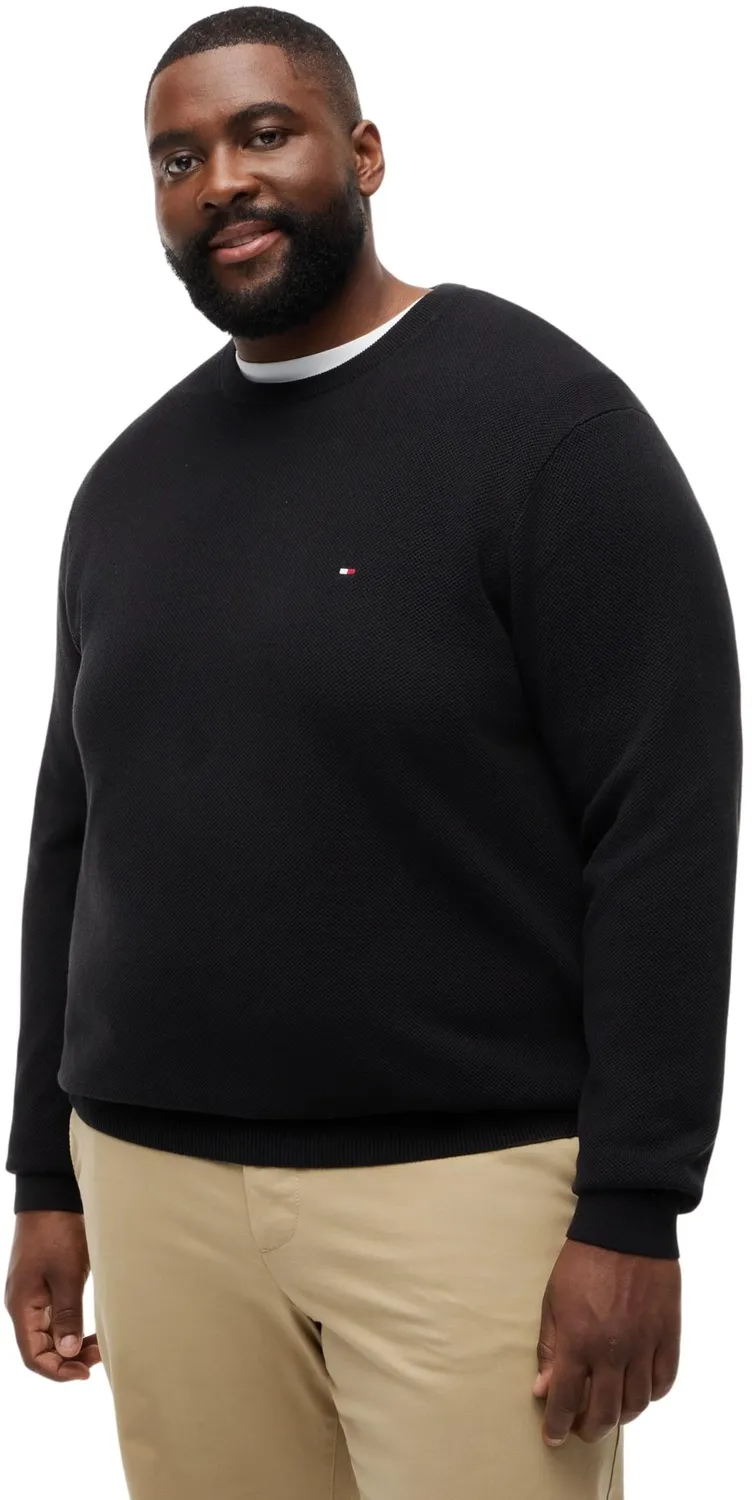 Tommy Hilfiger pullover uomo girocollo maglione nero