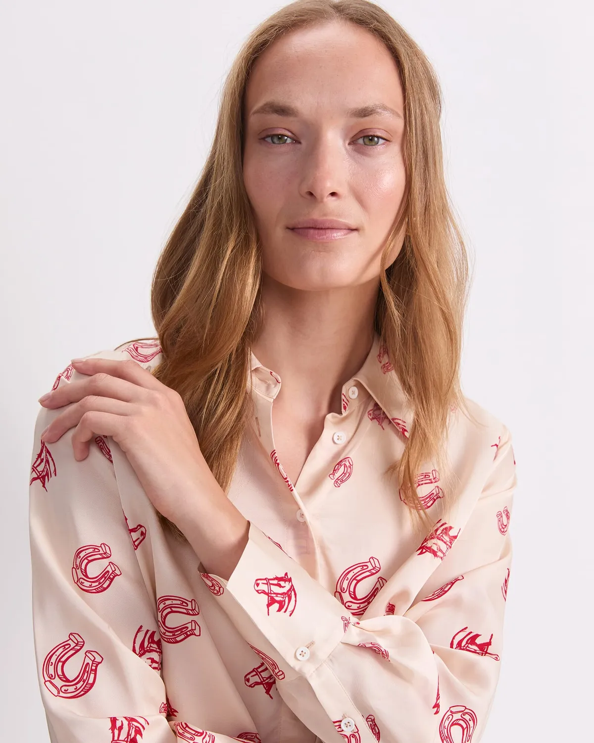 Sportscraft Horse Print camicia viscosa fantasia