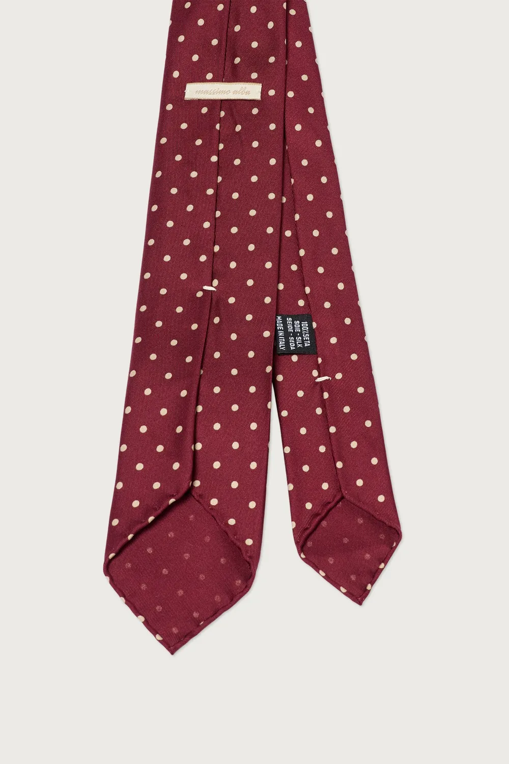 Massimo Alba Tie cravatta seta pois bordeaux
