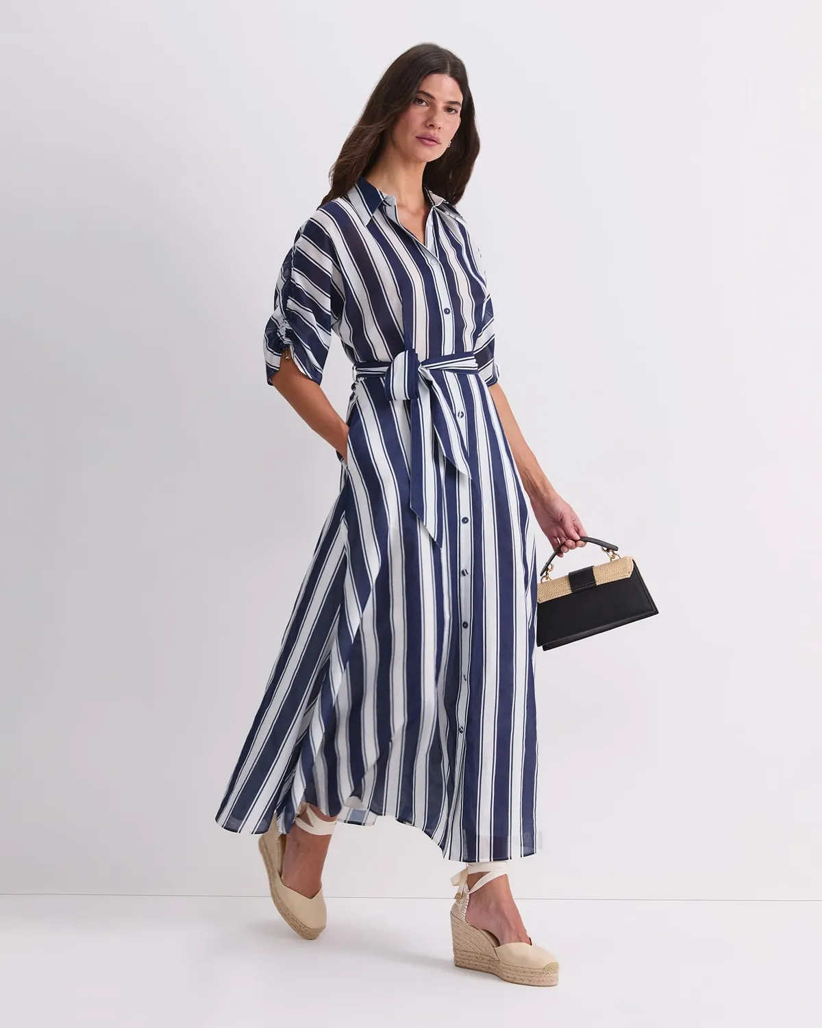Sportscraft Dinah vestito cotone a righe midi