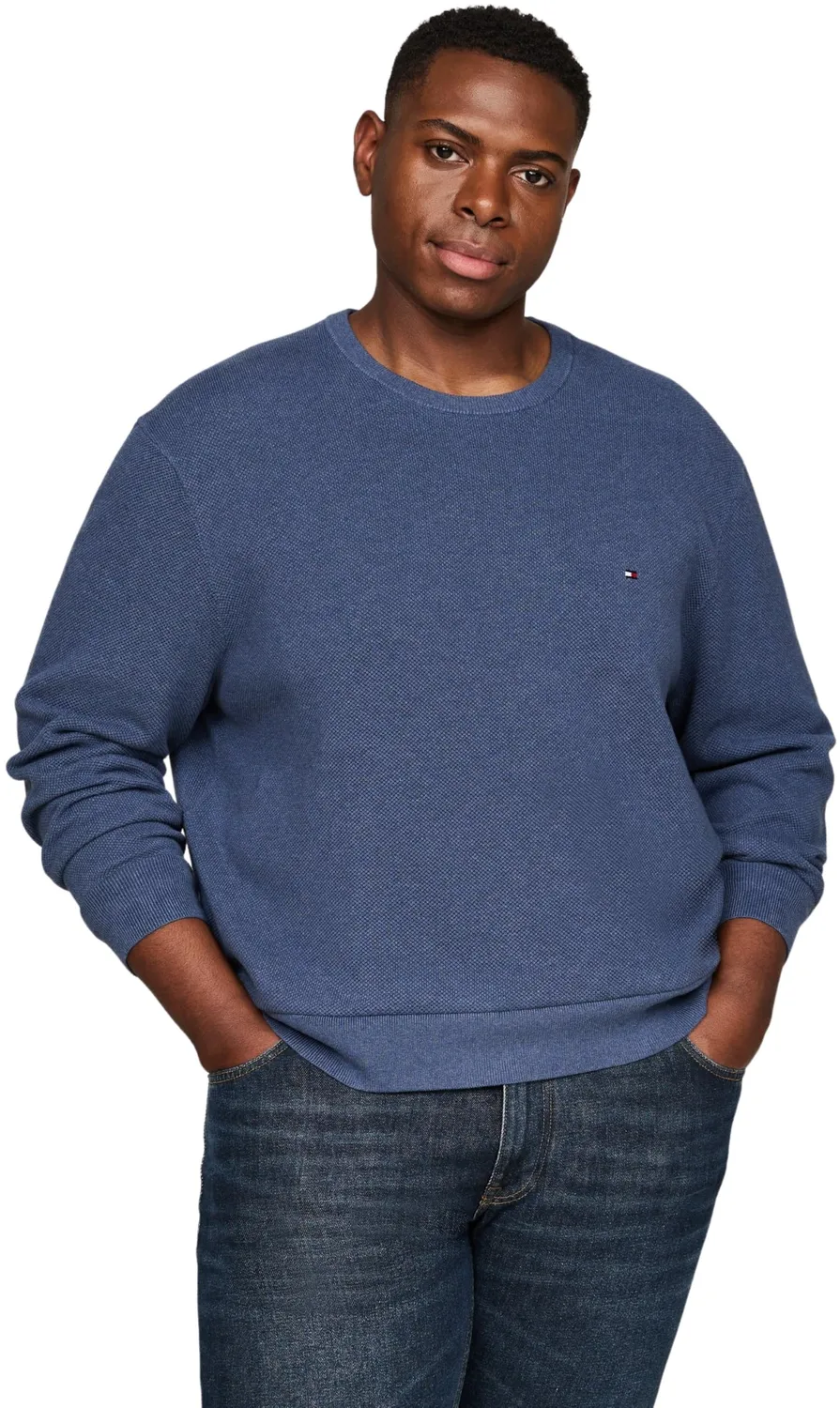 Tommy Hilfiger Essential Structure Maglione Uomo Blu Desert Sky