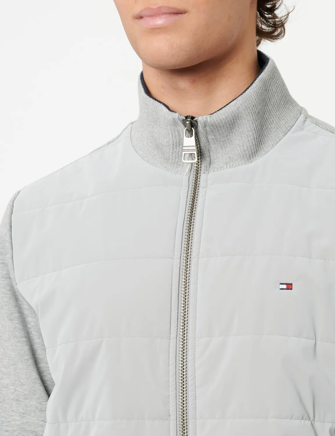 Tommy Hilfiger Mix Media Zip felpa uomo grigio 3XL