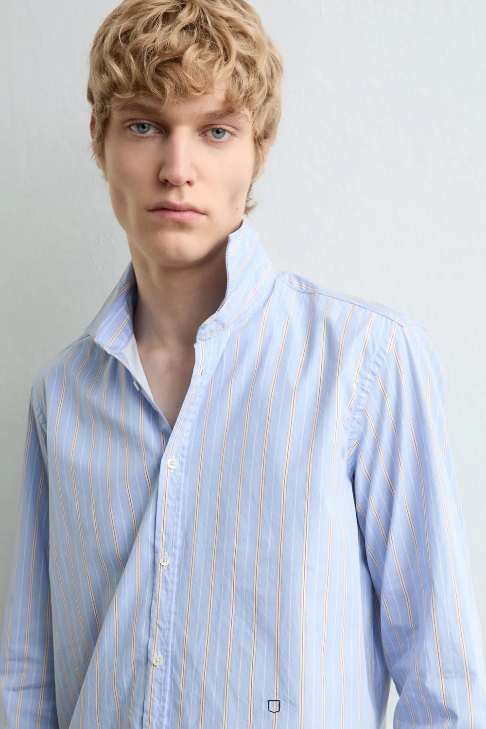 Massimo Alba Genova giacca camicia sky cotone