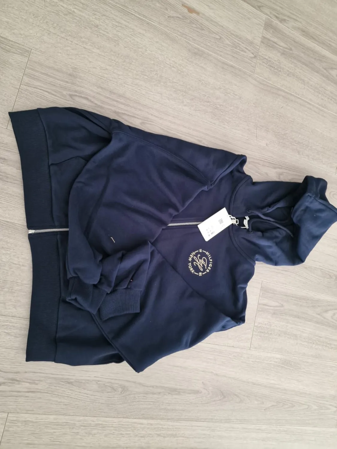 Tommy Hilfiger Roundal WW0WW50938 felpa donna XL zip blu
