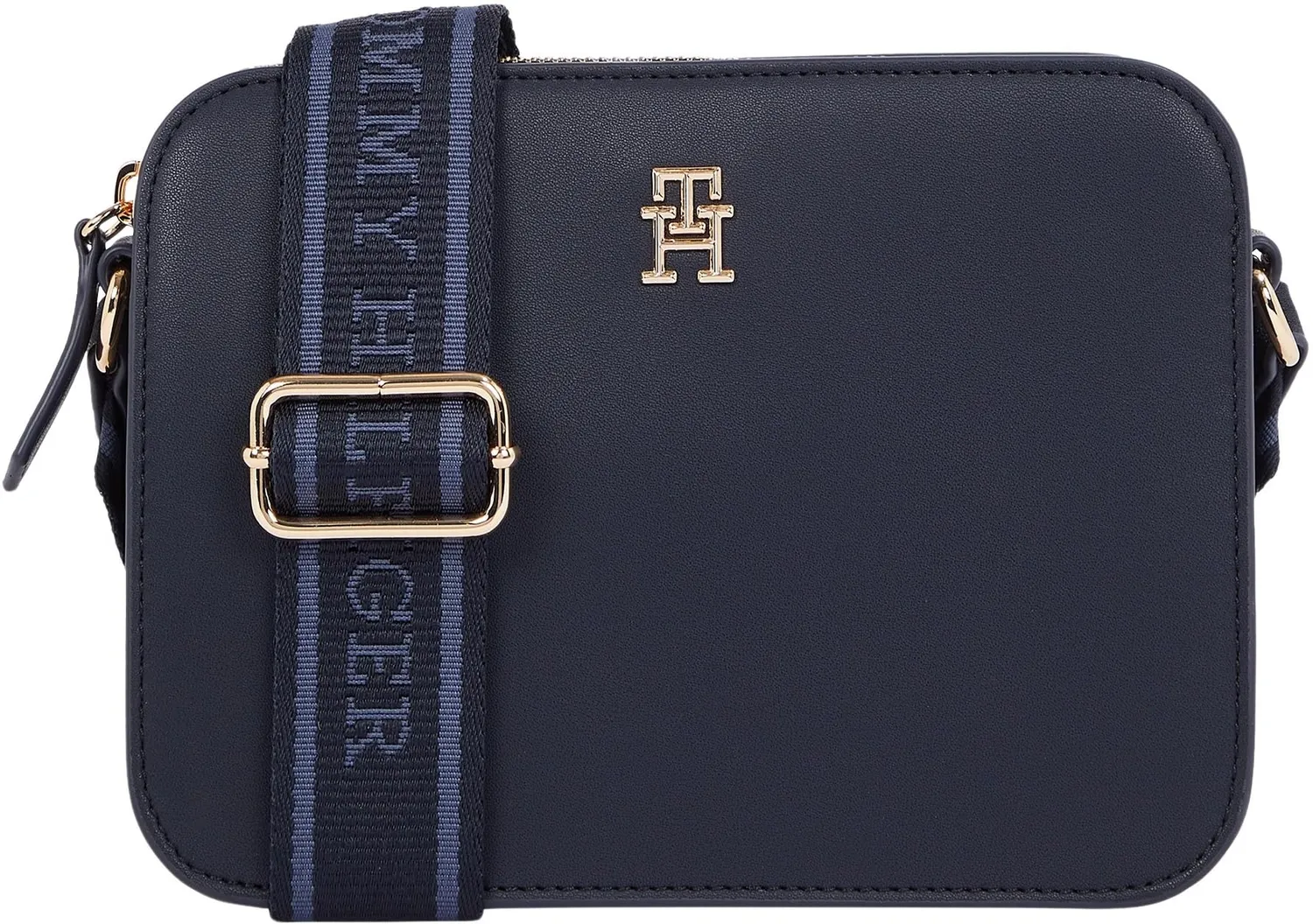 Tommy Hilfiger Logotape Camera Bag borsa tracolla nera tracolla larga