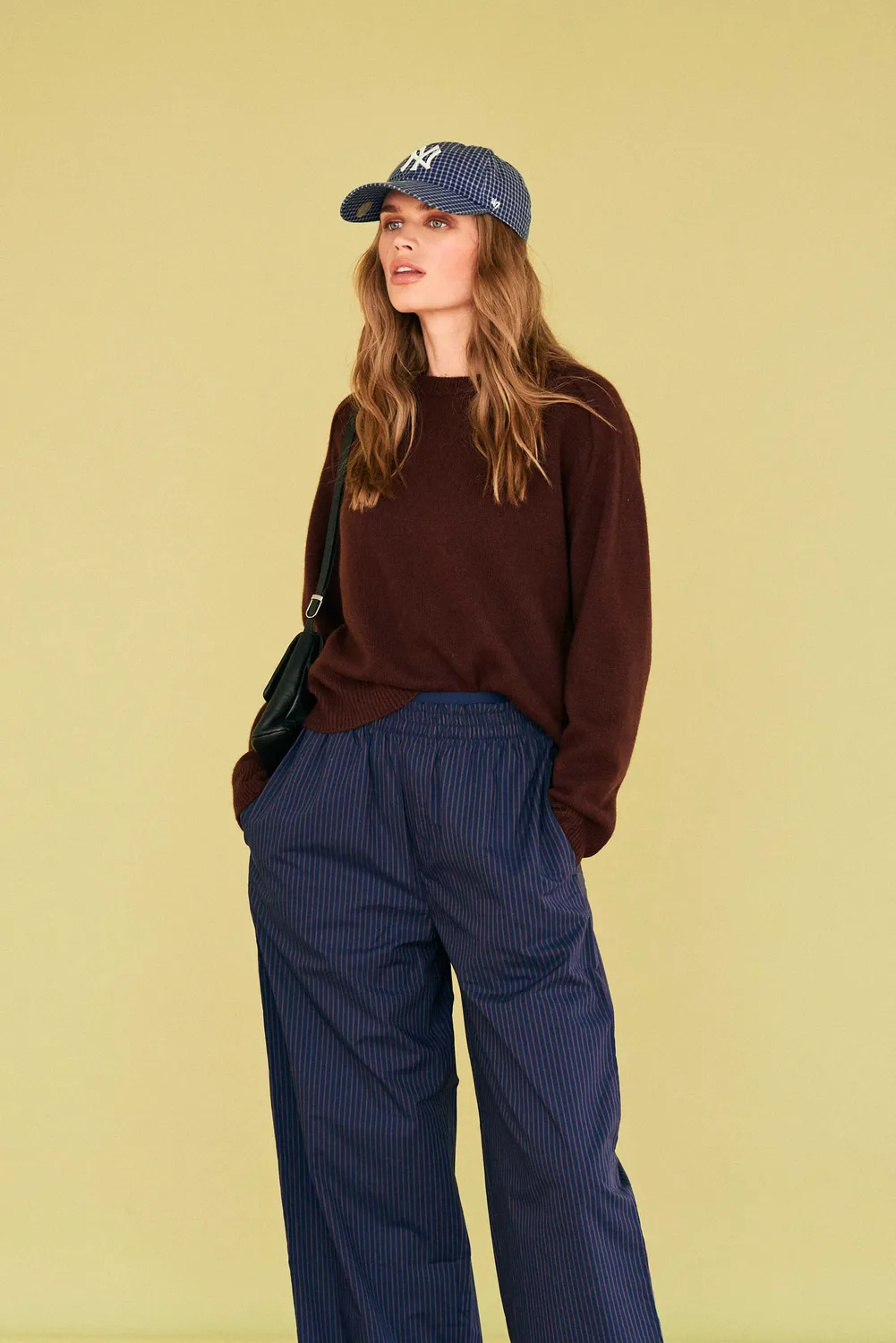 Jumper 1234 Oversize Crew maglione cashmere marrone scuro