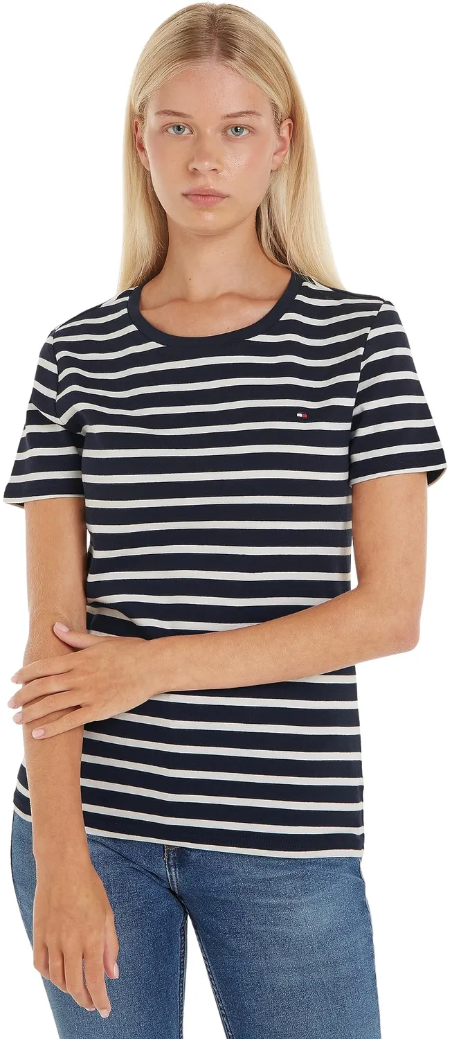 Tommy Hilfiger Cody Rib WW0WW37882 top donna nero coste