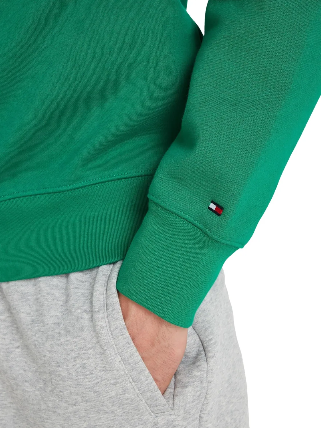 Tommy Hilfiger felpa con cappuccio uomo verde Olympic Green