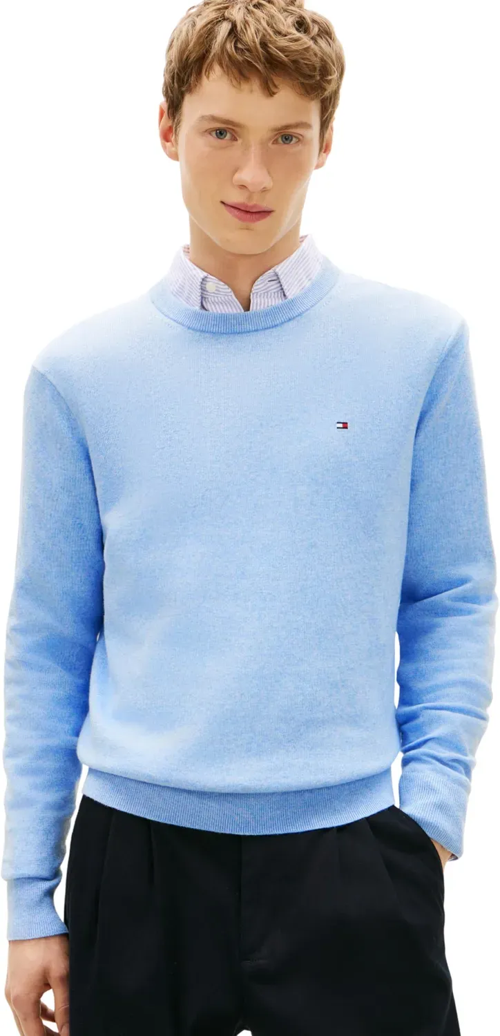 Tommy Hilfiger Maglione Uomo Girocollo L Blu Vessel Blue