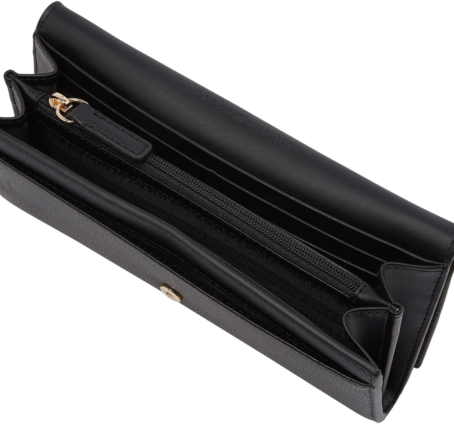 Tommy Hilfiger Legacy Flap portafoglio donna nero chiusura busta