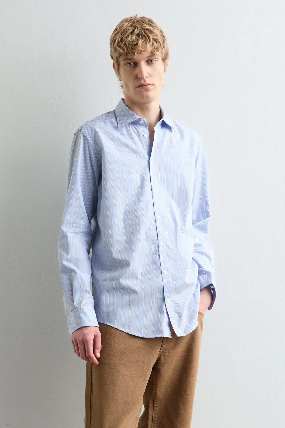 Massimo Alba Genova giacca camicia sky cotone