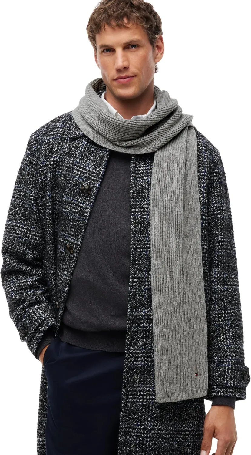 Tommy Hilfiger AM0AM12847 sciarpa cotone pima grigia