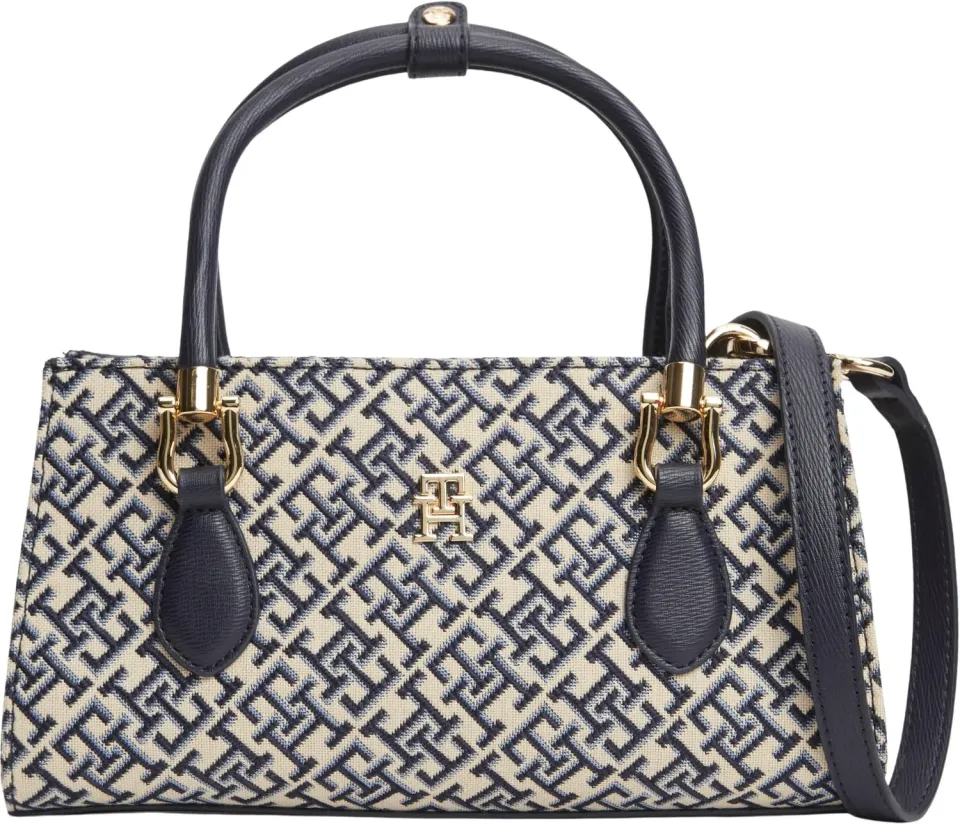 Tommy Hilfiger TH Grace AW0AW18753 borsa satchel blu jacquard