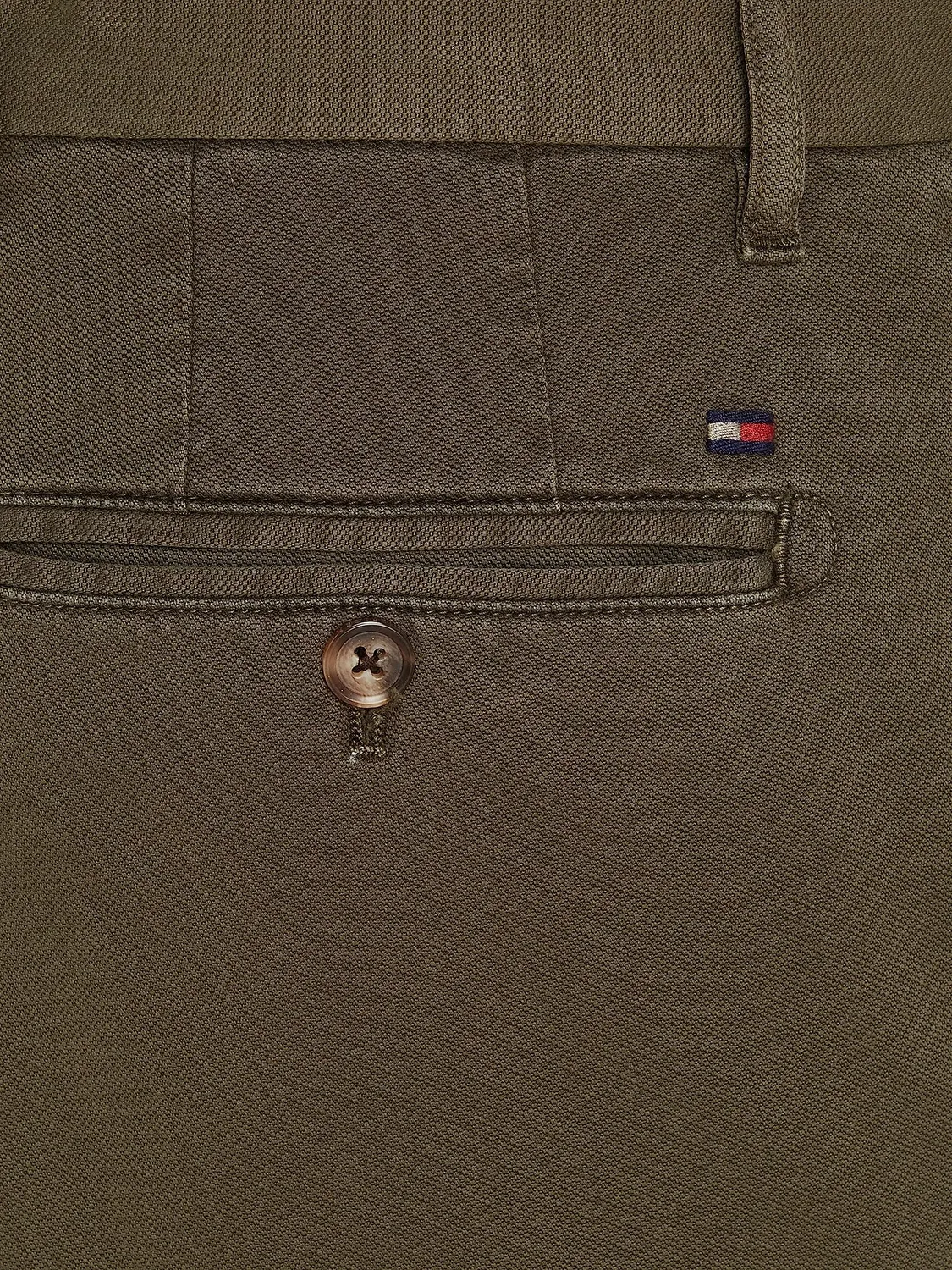 Tommy Hilfiger chinos uomo elasticizzati kaki Army Green