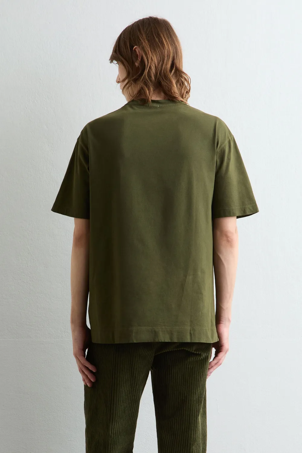 Massimo Alba NEVIS t-shirt cotone verde muschio