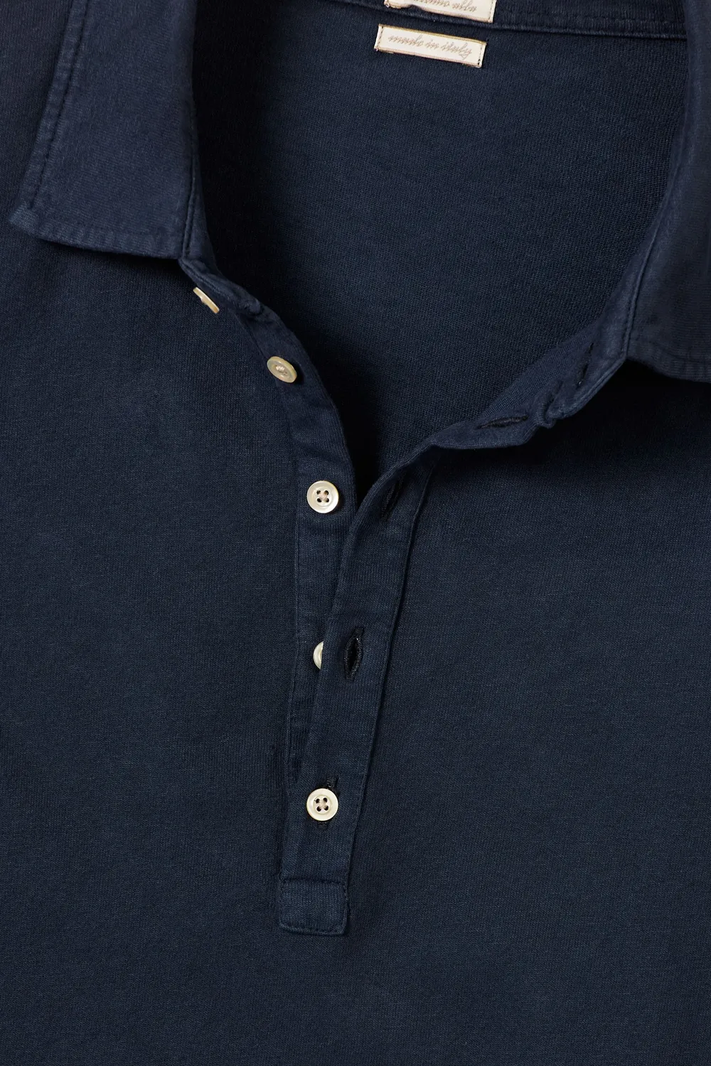 Massimo Alba Raya polo manica lunga blu scuro cotone