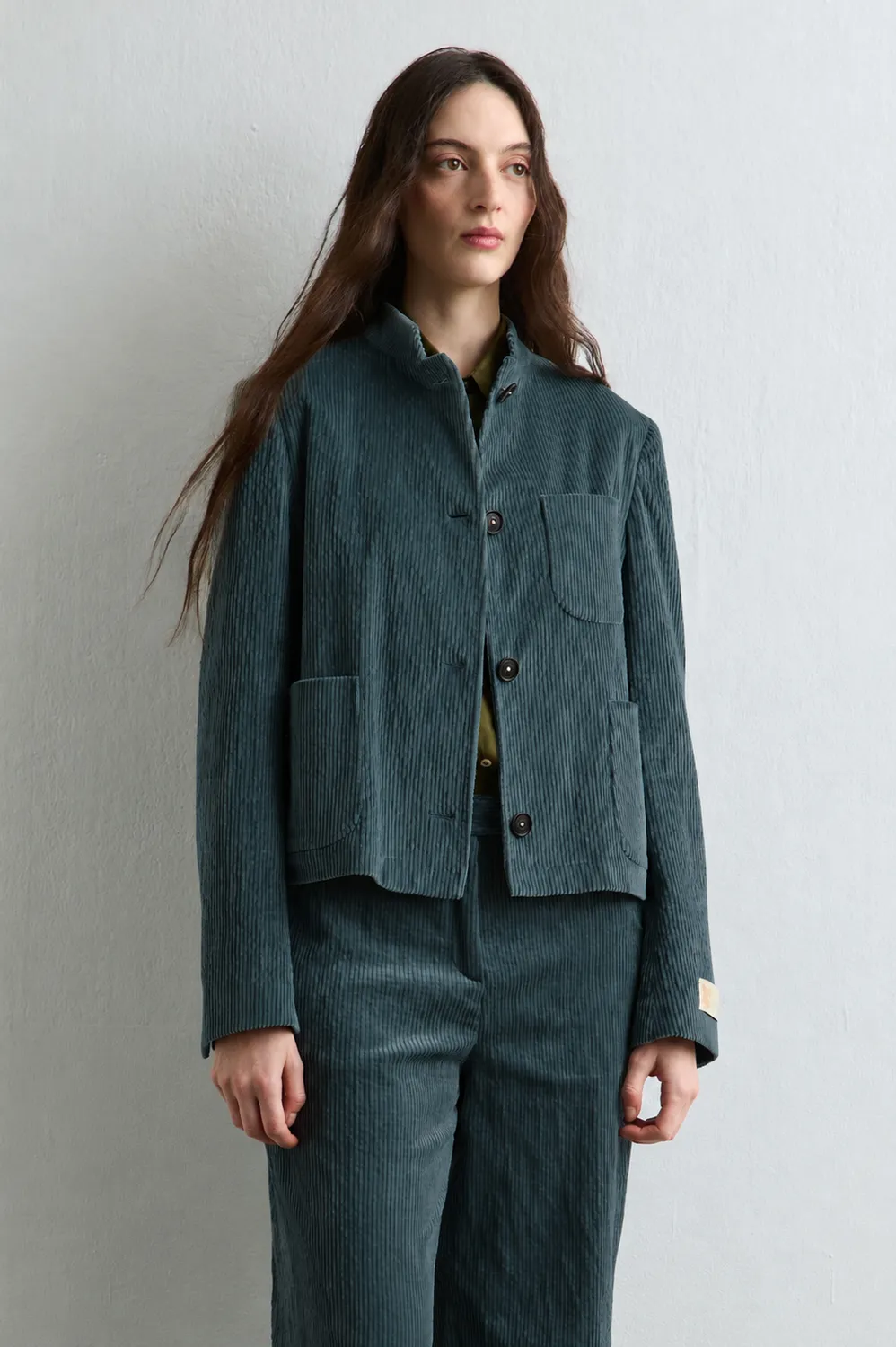 Massimo Alba Agra giacca donna velluto dark teal