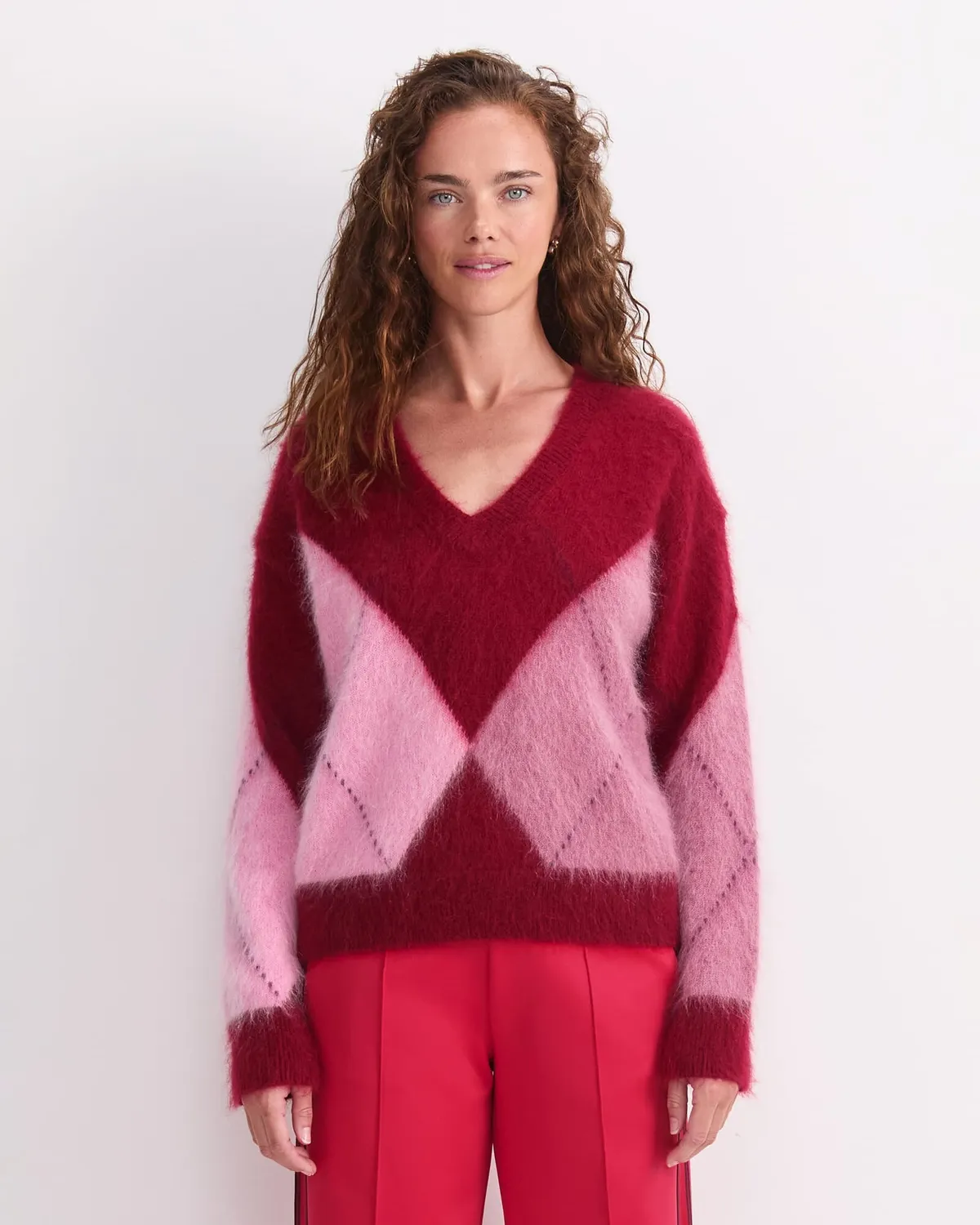 Sportscraft Tatiana Mohair Argyle maglione donna a rombi