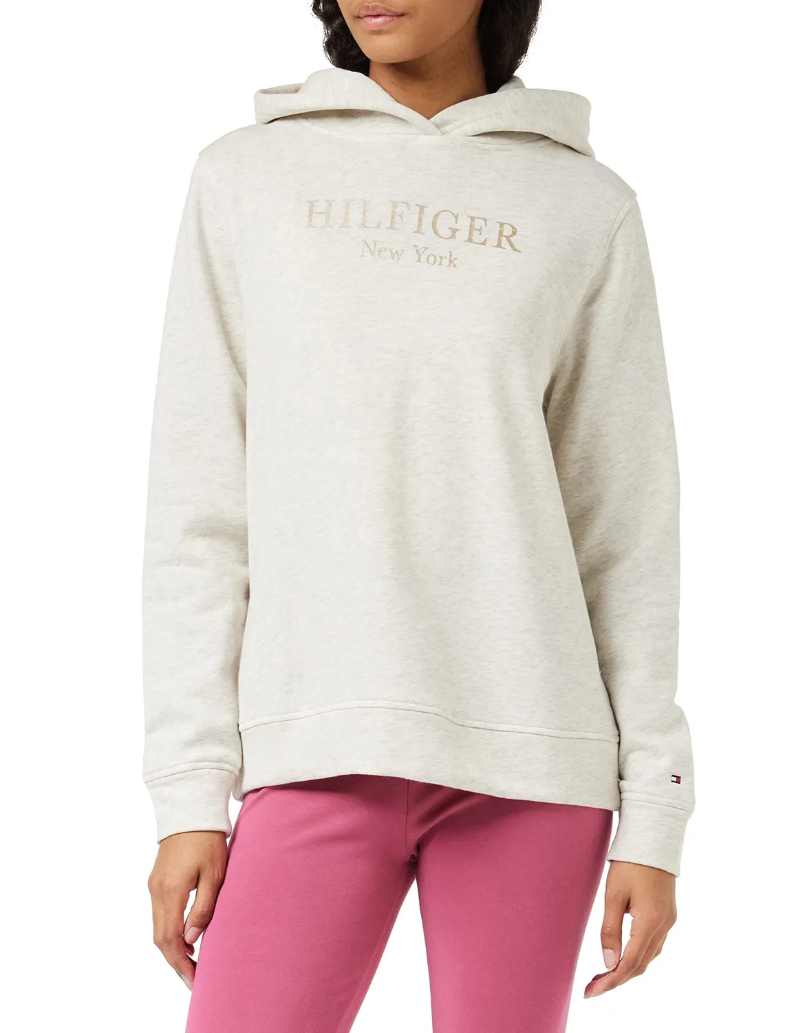 Tommy Hilfiger WW0WW37181 felpa donna nera foil