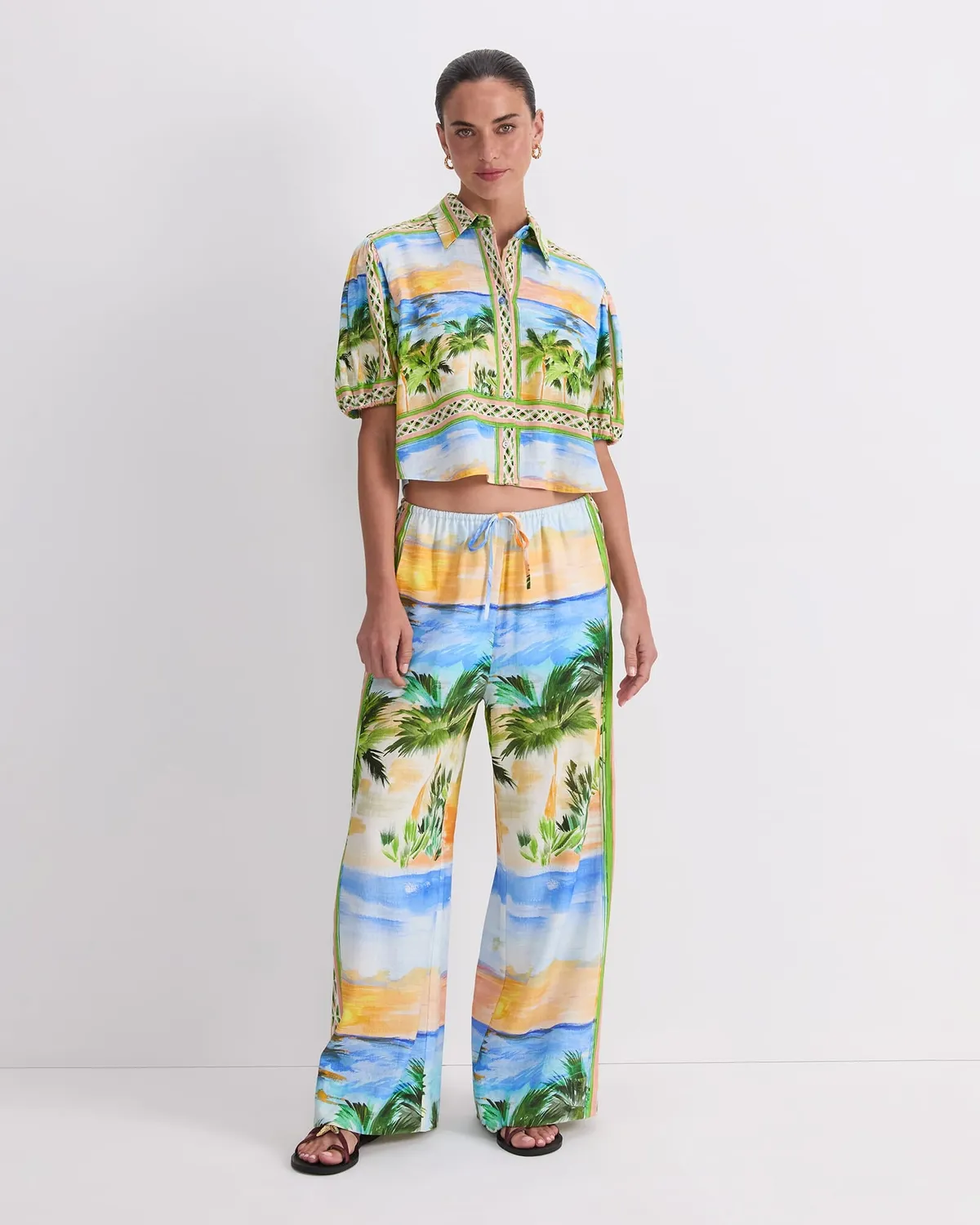 Sportscraft Sunset Palm camicetta lino donna
