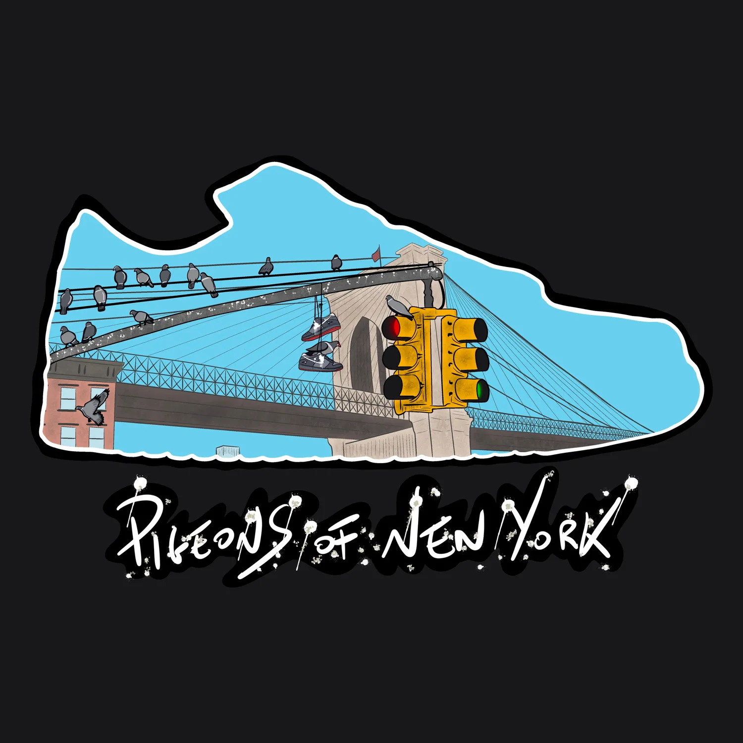 Solemate Pigeons of New York felpa nera cotone bio