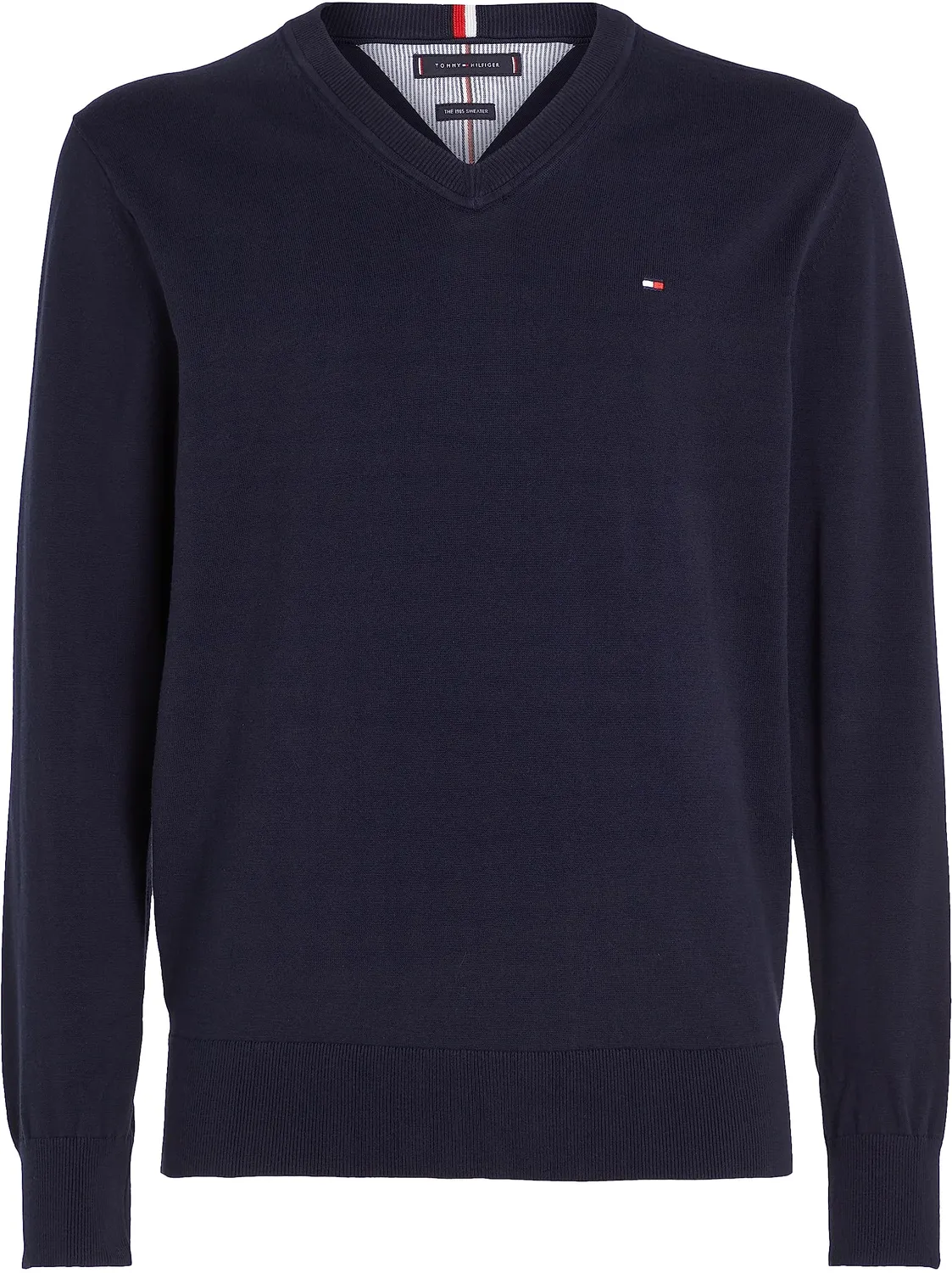 Tommy Hilfiger V-Neck pullover uomo grigio scollo a V elegante