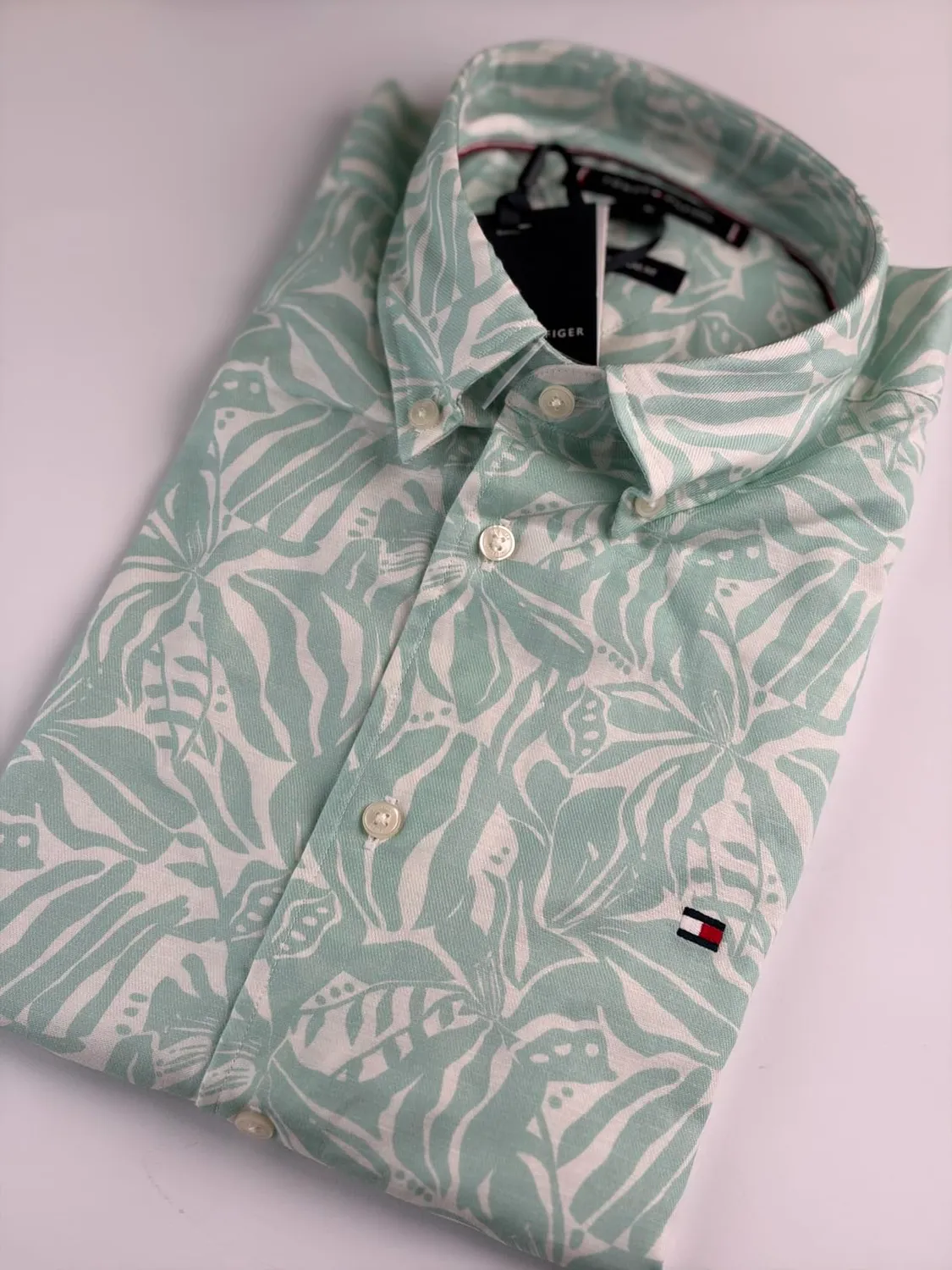 Tommy Hilfiger Linen Blend Camp MW0MW42459 camicia L manica corta