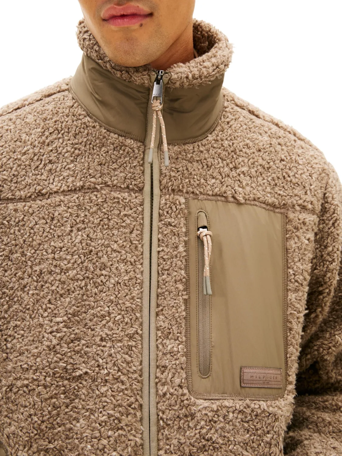 Tommy Hilfiger Teddy Fleece MW0MW40420 felpa zip beige taglia M