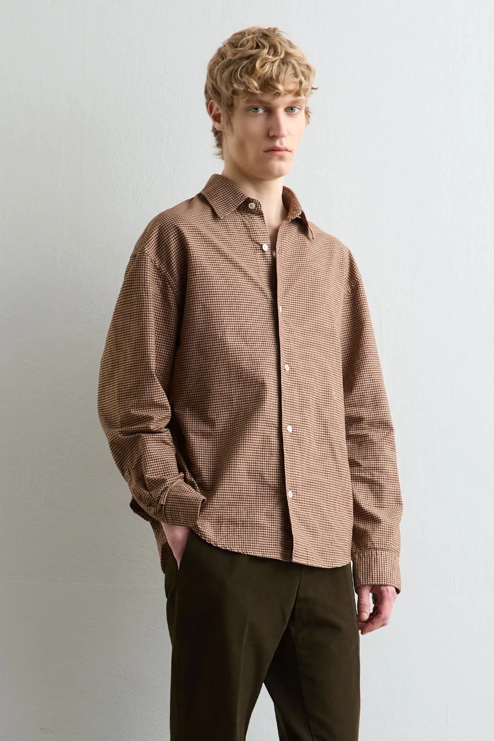 Massimo Alba Boxy camicia fossil cotone relaxed