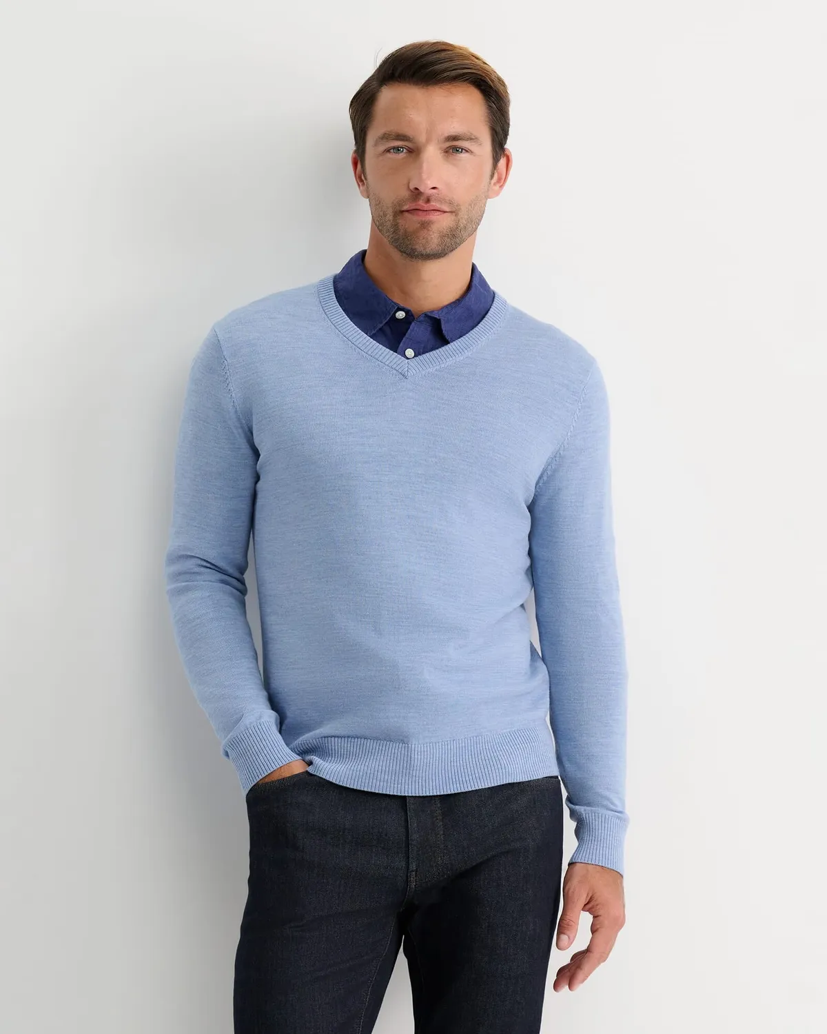 Sportscraft Merino V-Neck maglione scollo V lana merinos