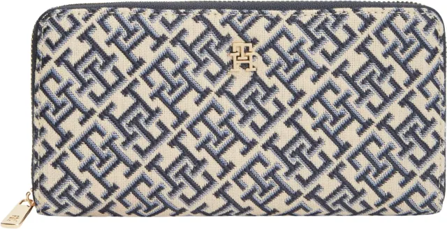 Tommy Hilfiger TH Icon portafoglio donna zip blu grande