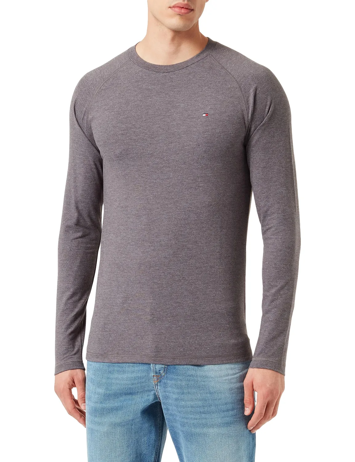 Tommy Hilfiger T-Shirt Uomo Maniche Lunghe M Blu Desert Sky