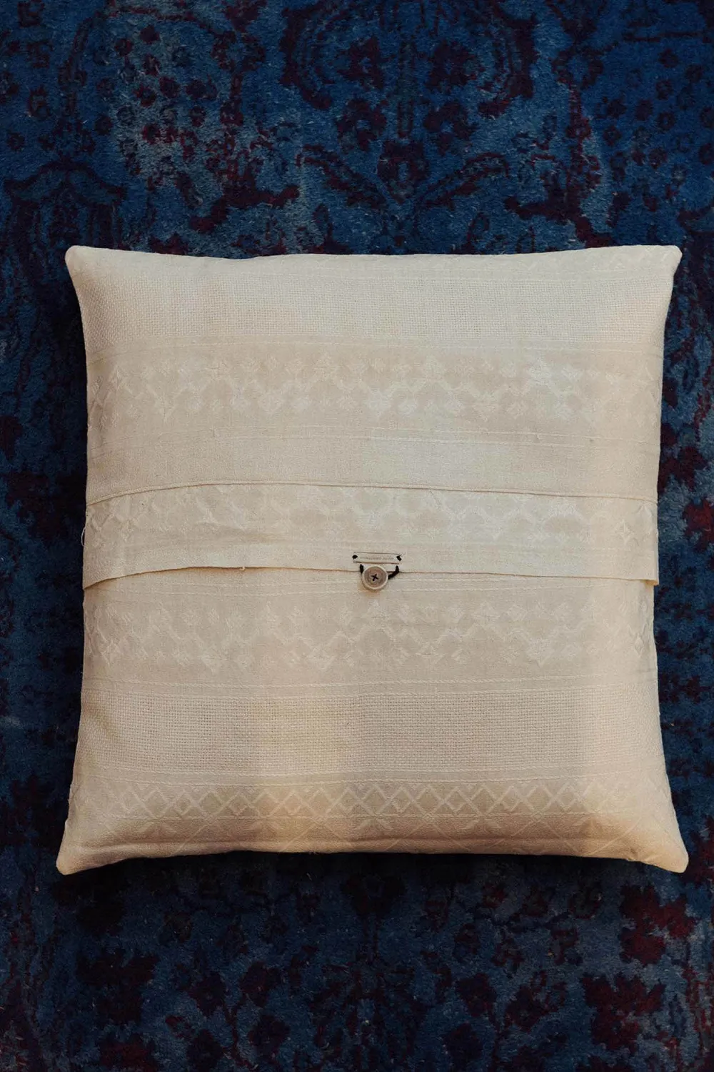 Massimo Alba Pillow cuscino nero cotone ricamato