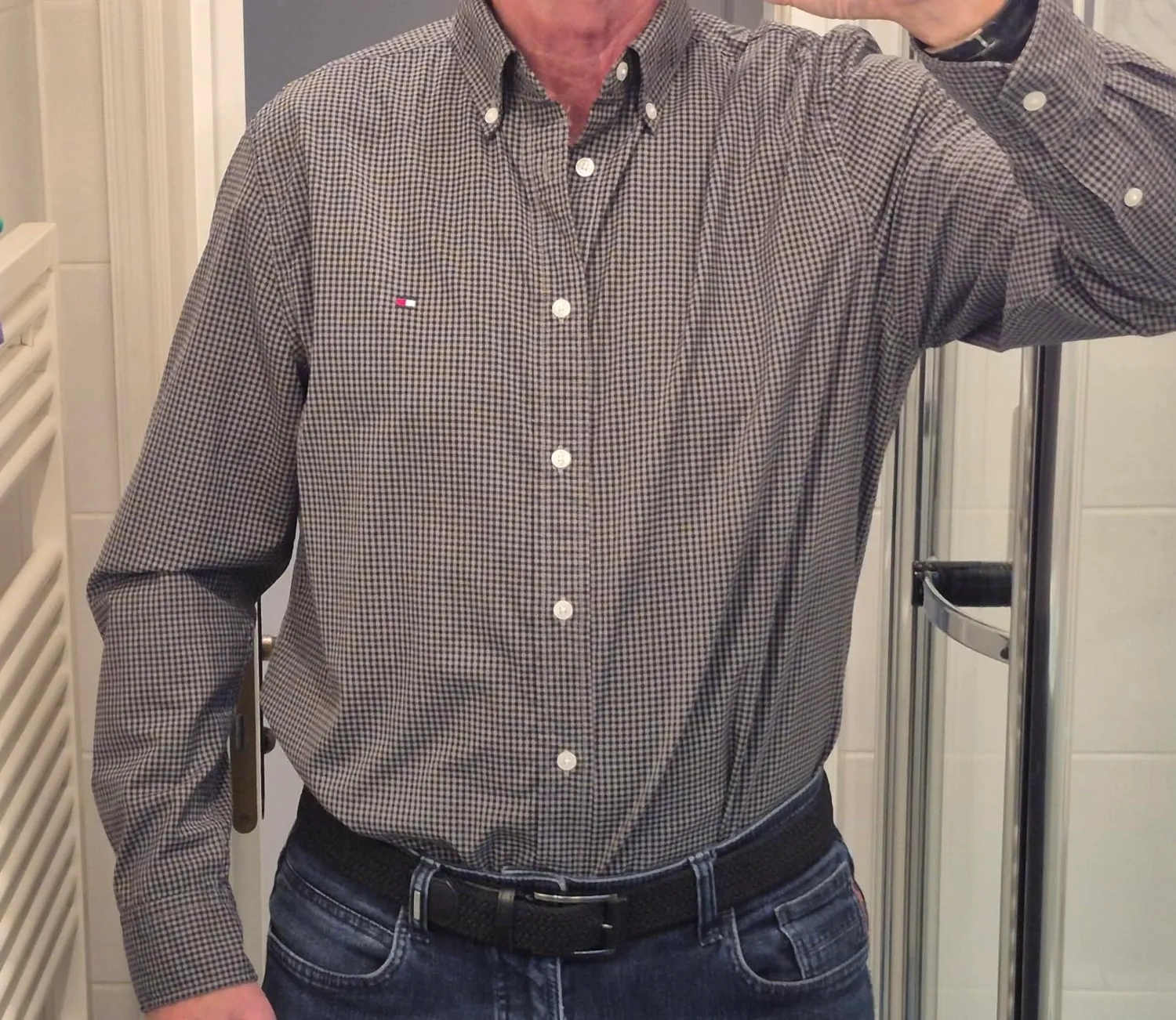 Tommy Hilfiger Flex Poplin Gingham camicia uomo quadri