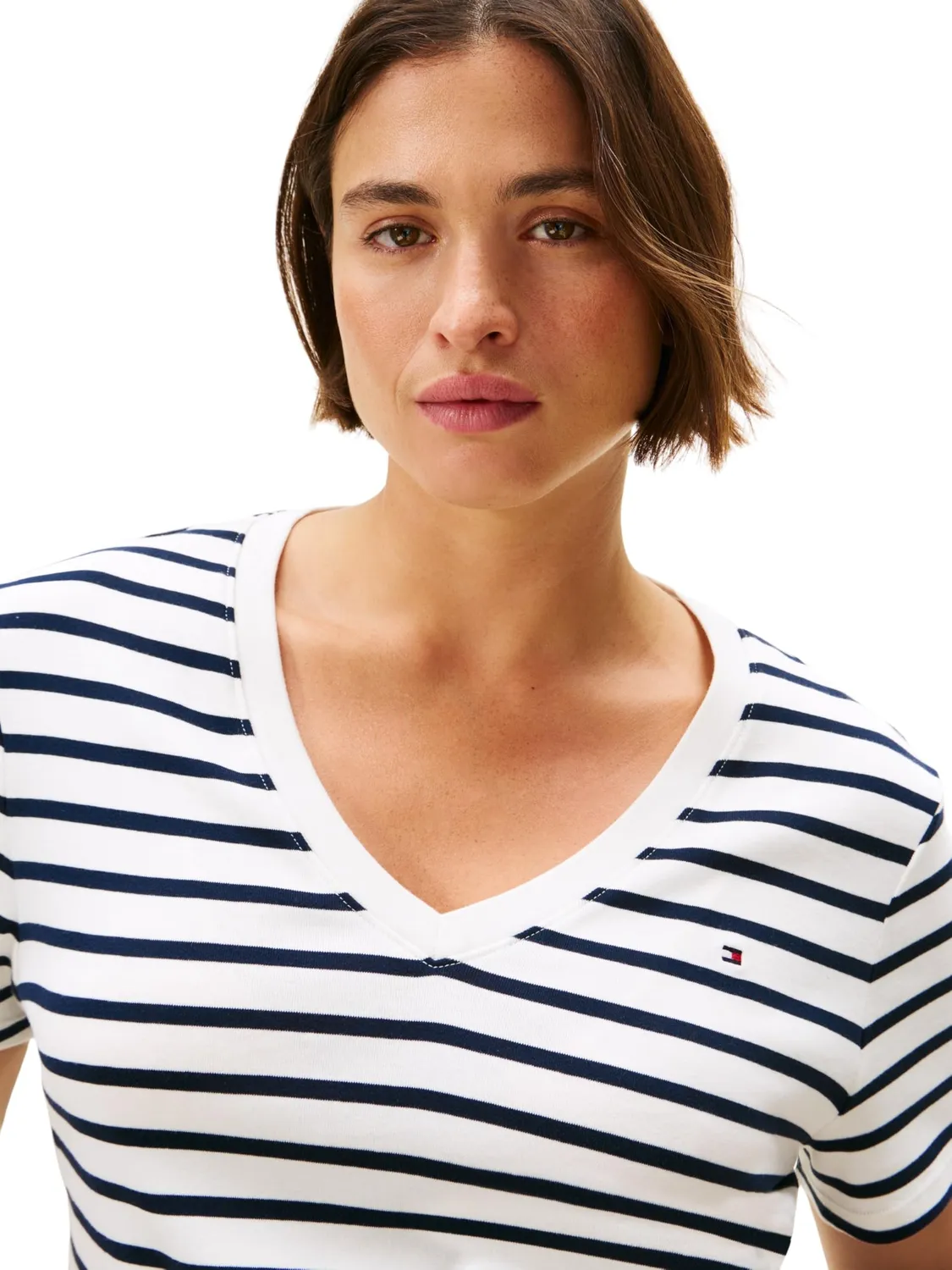 Tommy Hilfiger Cody t-shirt donna 46 scollo a V slim
