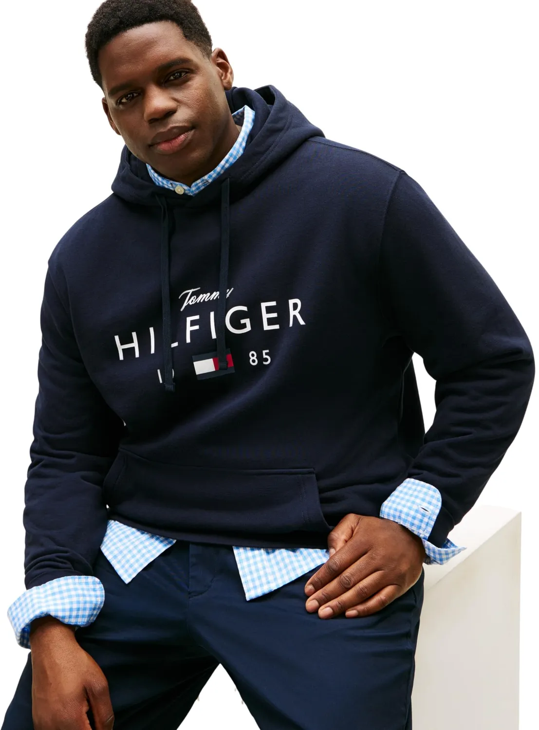 Tommy Hilfiger Big Hilfiger MW0MW42997 felpa cappuccio blu