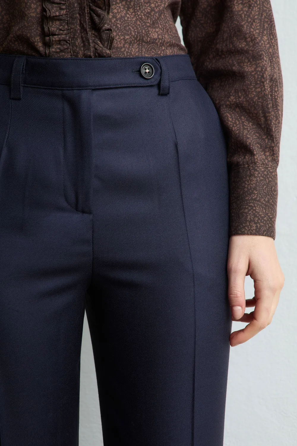 Massimo Alba Illinois pantaloni donna blu lana vergine