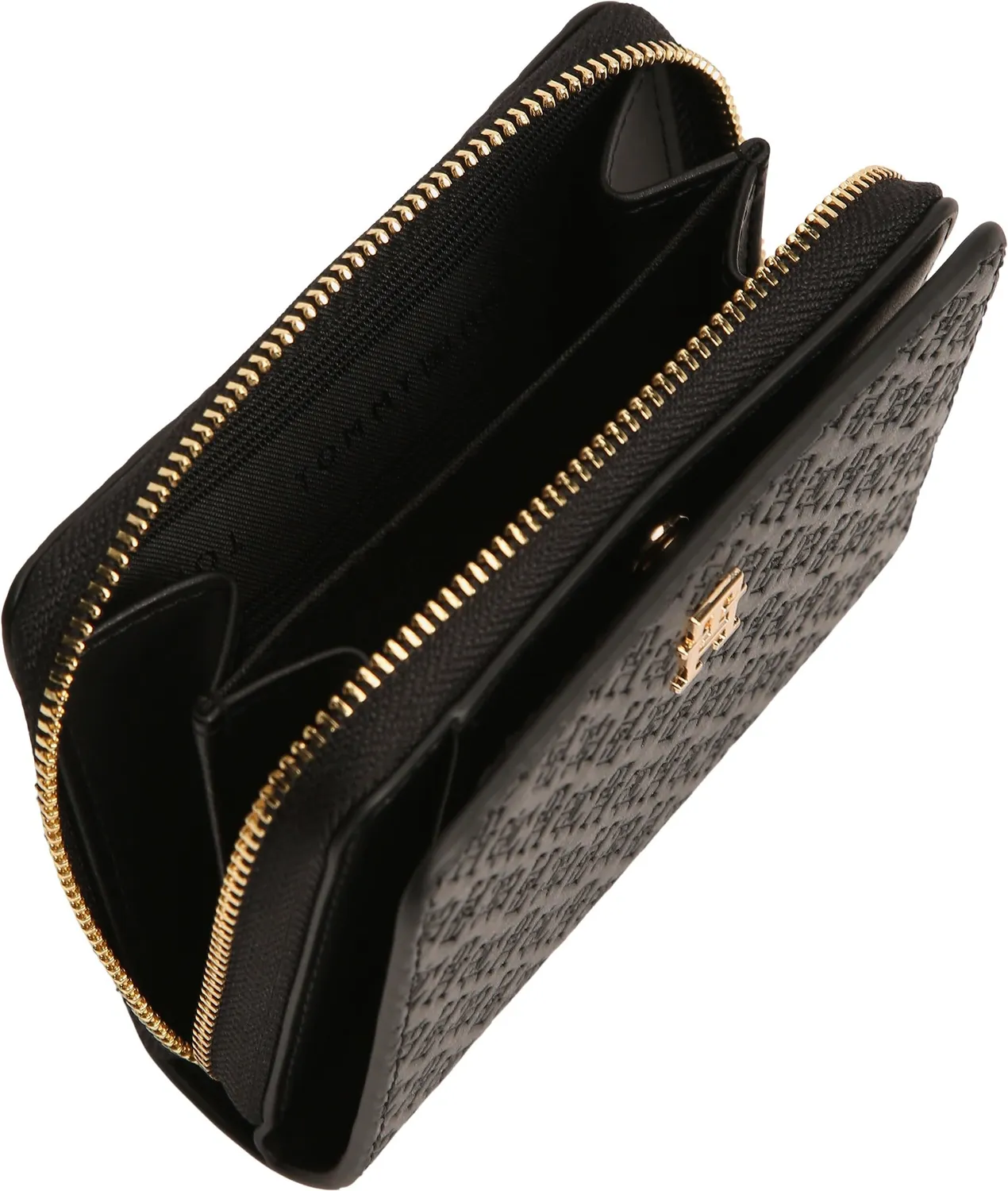 Tommy Hilfiger TH Icon AW0AW18474 portafoglio donna nero zip