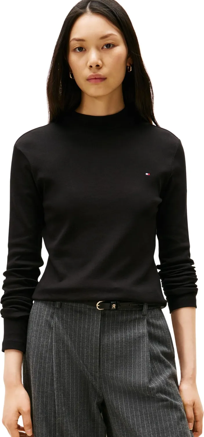Tommy Hilfiger Slim Cody Mock WW0WW47307 maglia donna nera
